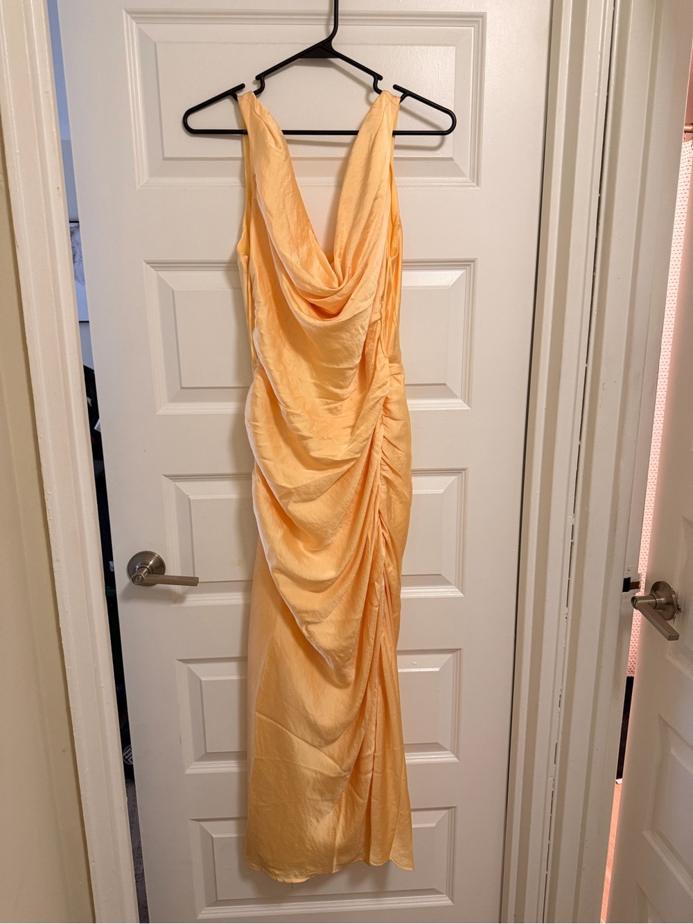 Abercrombie & Fitch Peach Satin Maxi Dress